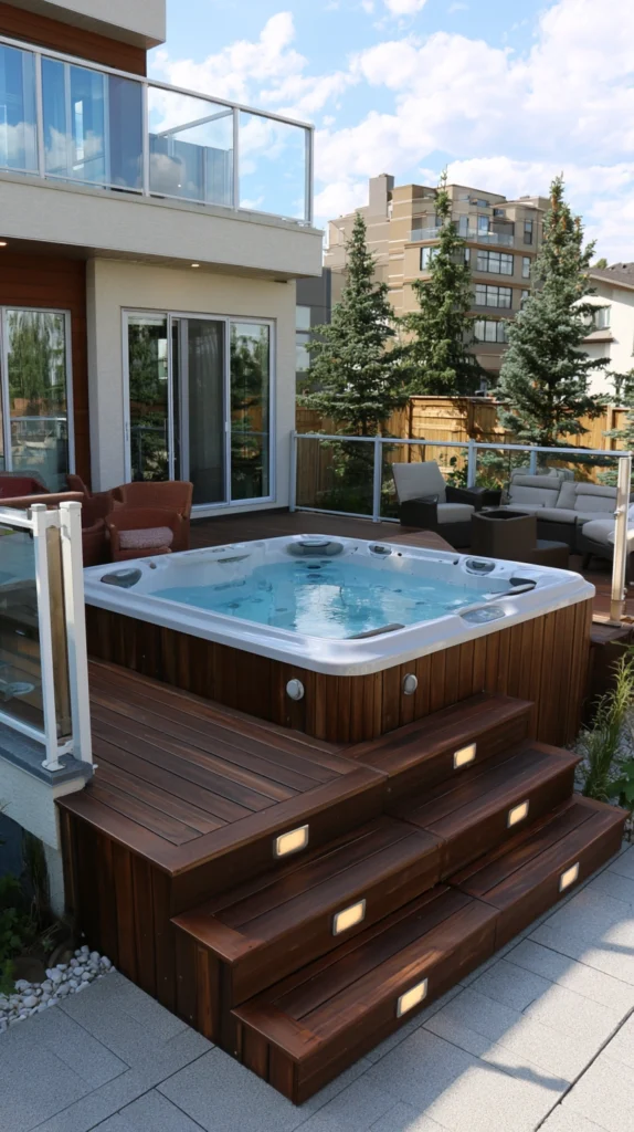 14 Hot Tub Surround Ideas for a Beautiful Backyard Retreat 13 ed 12
