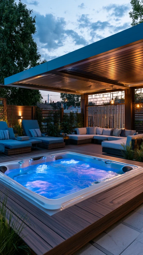 14 Hot Tub Surround Ideas for a Beautiful Backyard Retreat 15 ed 14