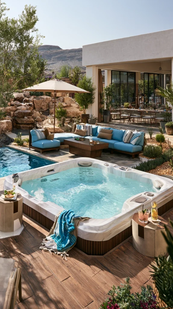 14 Hot Tub Surround Ideas for a Beautiful Backyard Retreat 10 ed 9