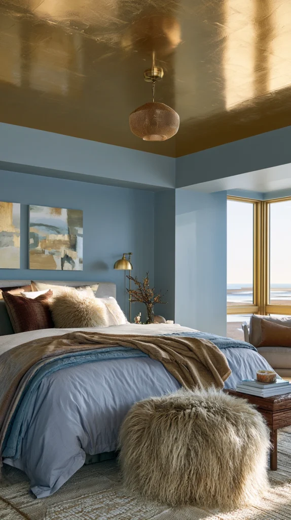 14 Dusty Blue and Champagne Bedroom Ideas for Effortless Elegance 12 ef 11
