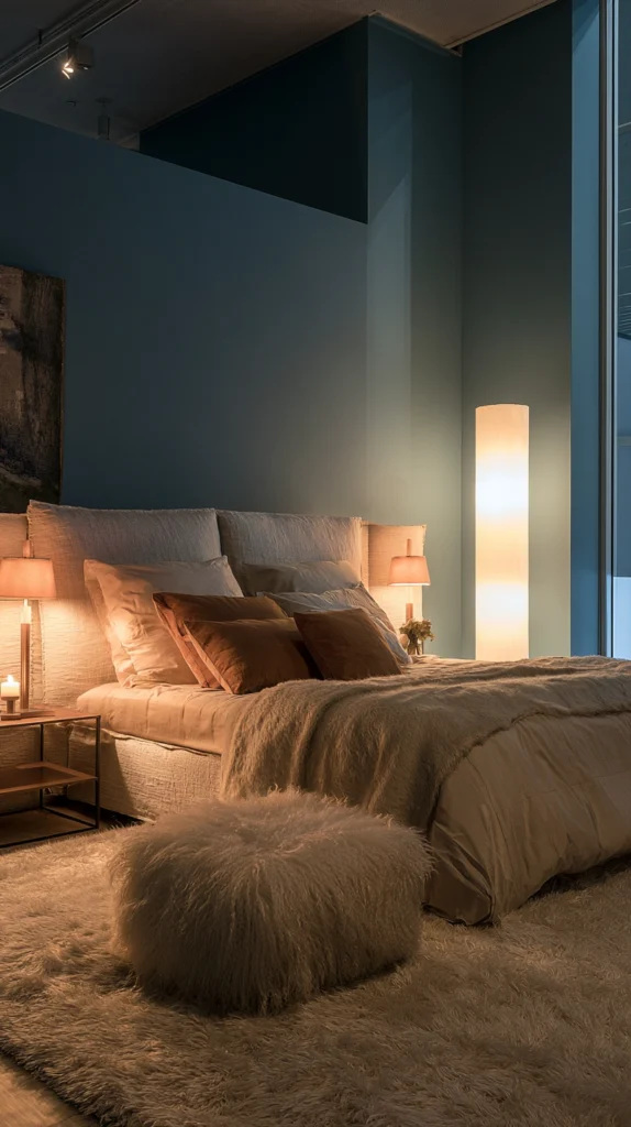 14 Dusty Blue and Champagne Bedroom Ideas for Effortless Elegance 14 ef 13
