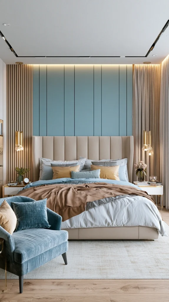 14 Dusty Blue and Champagne Bedroom Ideas for Effortless Elegance 15 ef 14