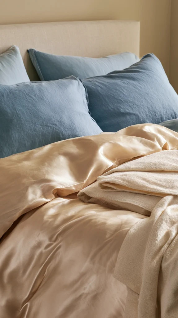 14 Dusty Blue and Champagne Bedroom Ideas for Effortless Elegance 4 ef 3