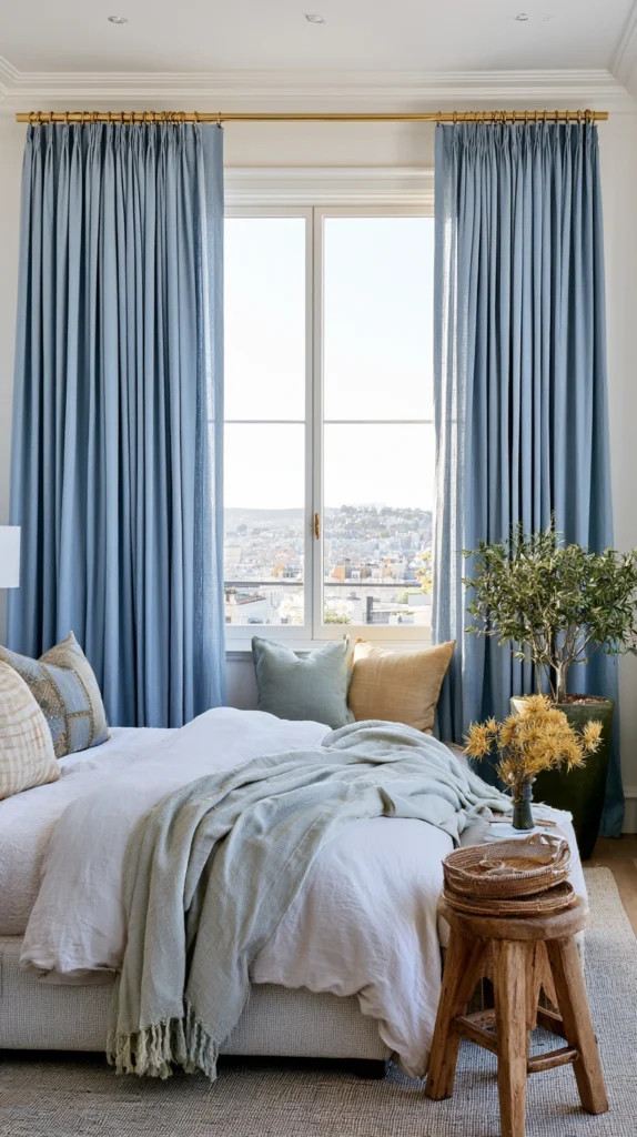 14 Dusty Blue and Champagne Bedroom Ideas for Effortless Elegance 10 ef 9