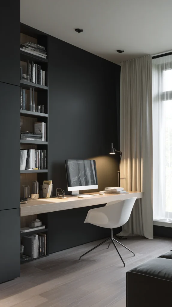 14 Black Home Office Ideas for a Sleek Professional Look 3 eq 2