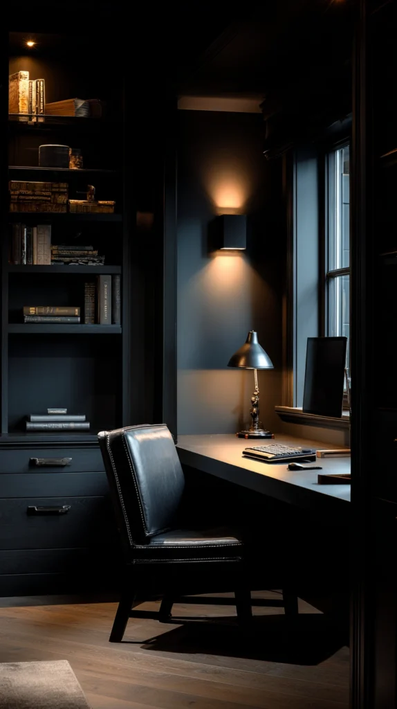 14 Black Home Office Ideas for a Sleek Professional Look 10 eq 9
