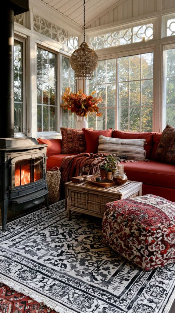14 Ways to Turn a Sunroom Into a Cozy Autumn Retreat 15 hg 14