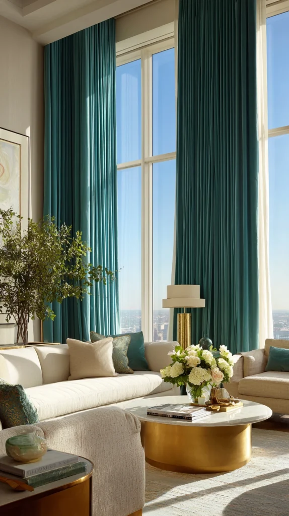 14 Teal and Gold Living Room Ideas That Look Surprisingly Expensive 14 iu 13