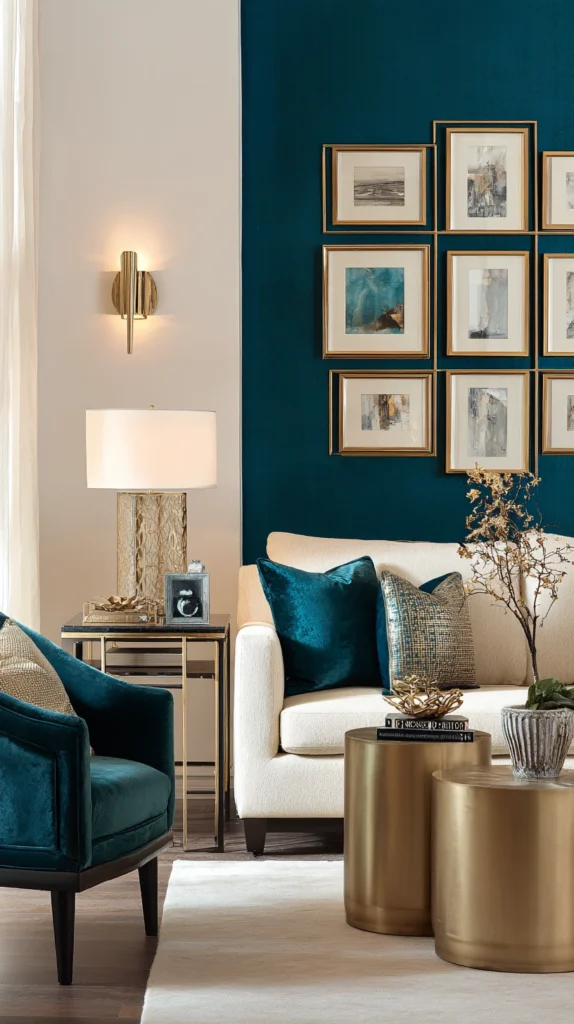 14 Teal and Gold Living Room Ideas That Look Surprisingly Expensive 4 iu 3