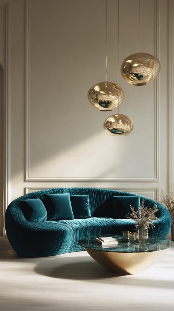 14 Teal and Gold Living Room Ideas That Look Surprisingly Expensive 5 iu 4