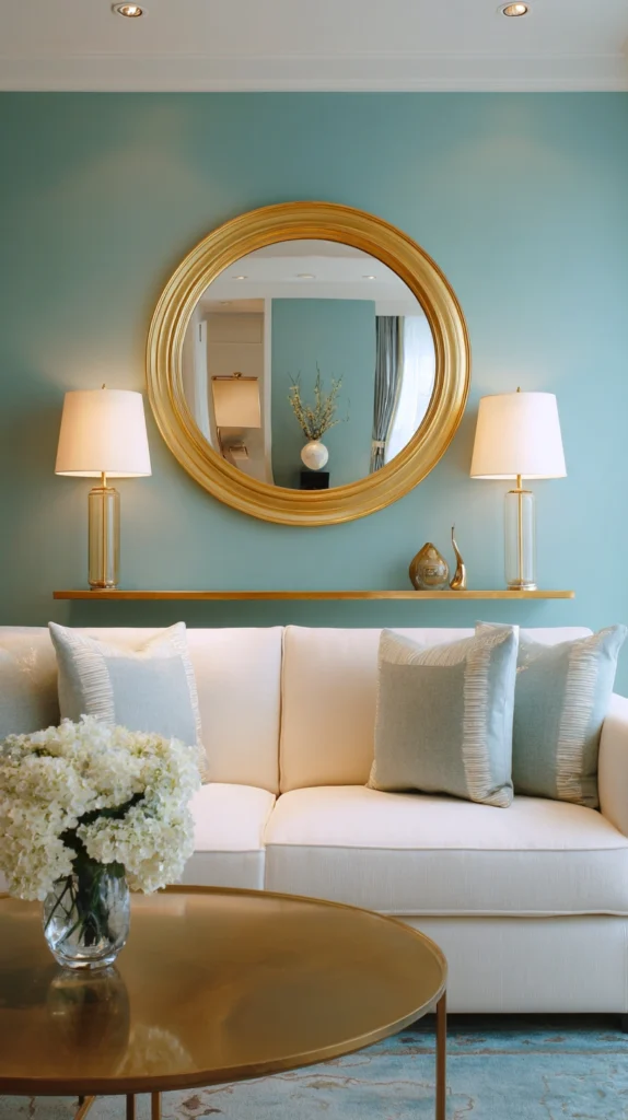 14 Teal and Gold Living Room Ideas That Look Surprisingly Expensive 8 iu 7