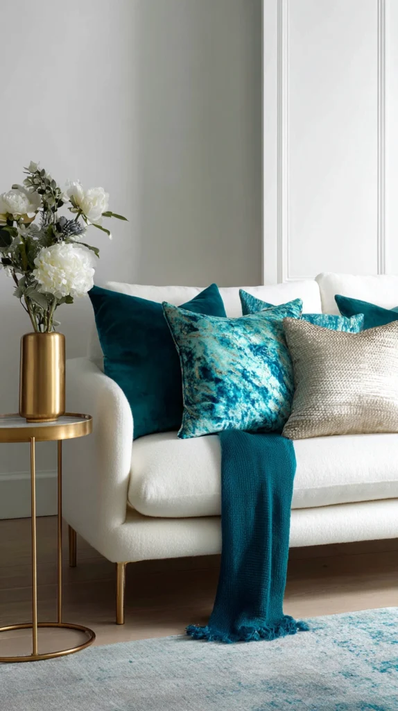 14 Teal and Gold Living Room Ideas That Look Surprisingly Expensive 10 iu 9