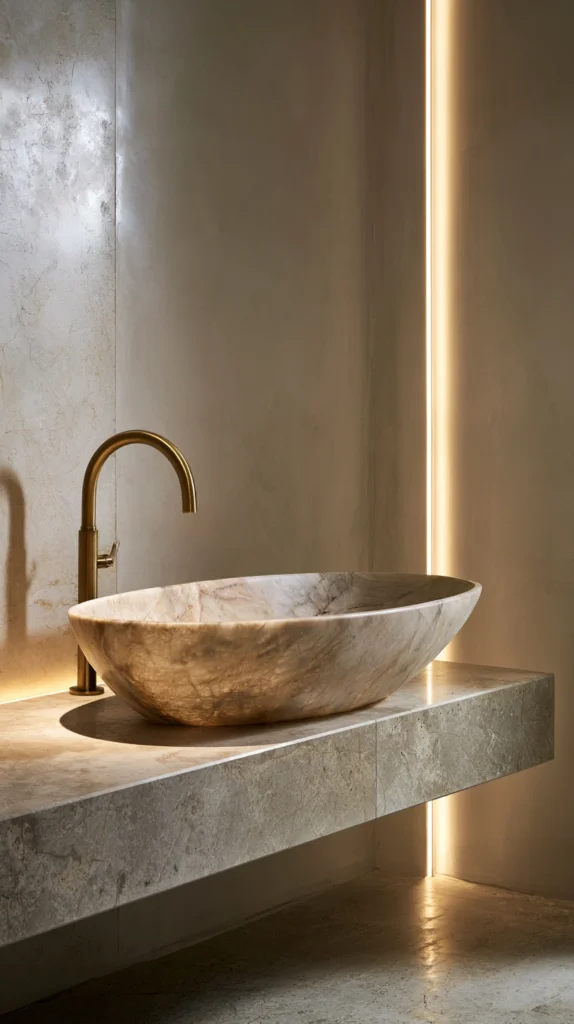 14 Stone Sink Bathroom Ideas That Feel Like a Luxury Spa 2 os 1