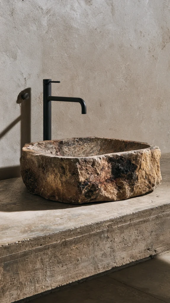 14 Stone Sink Bathroom Ideas That Feel Like a Luxury Spa 11 os 10