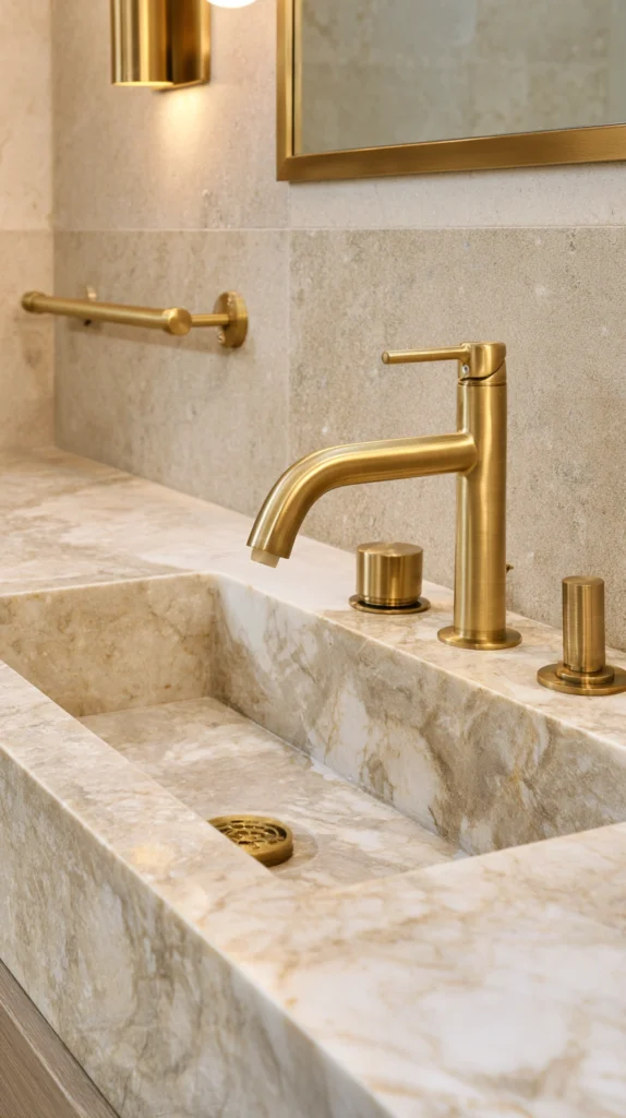 14 Stone Sink Bathroom Ideas That Feel Like a Luxury Spa 15 os 14