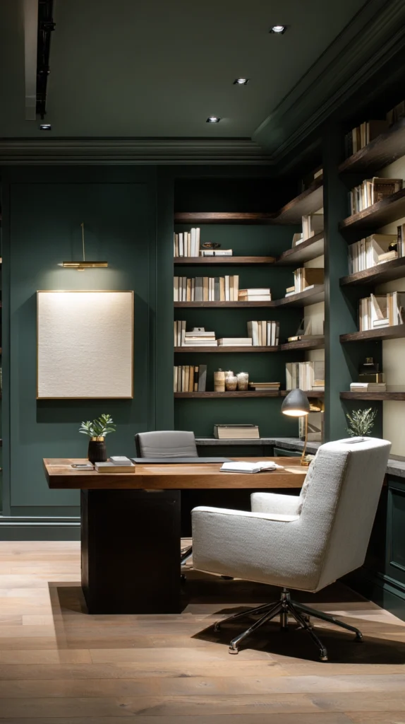 14 Moody Green Home Office Ideas for a Focused Feel 2 pl 1