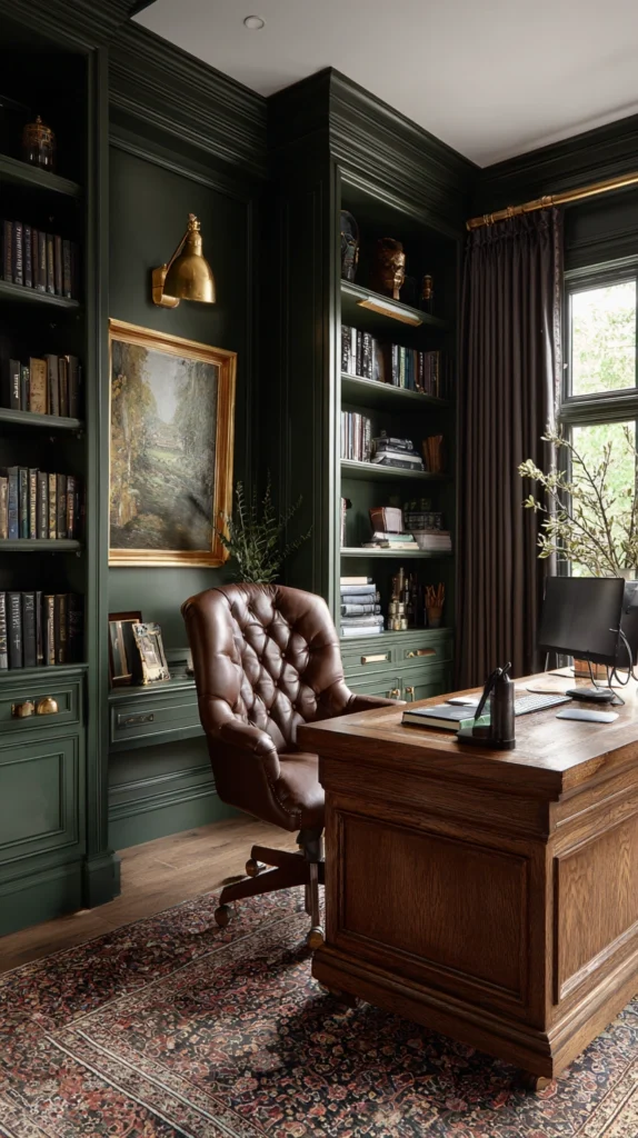 14 Moody Green Home Office Ideas for a Focused Feel 15 pl 14
