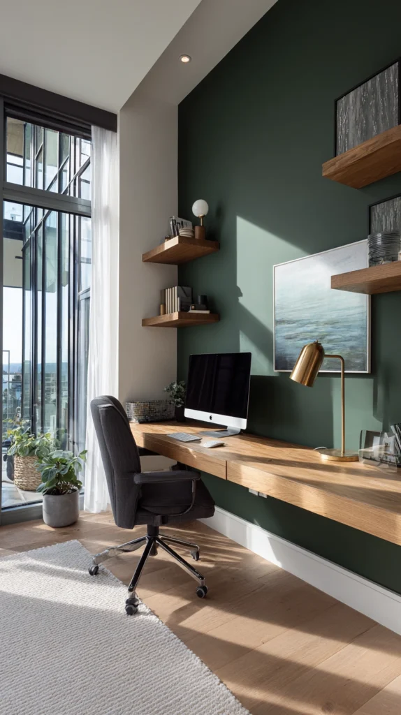 14 Moody Green Home Office Ideas for a Focused Feel 3 pl 2