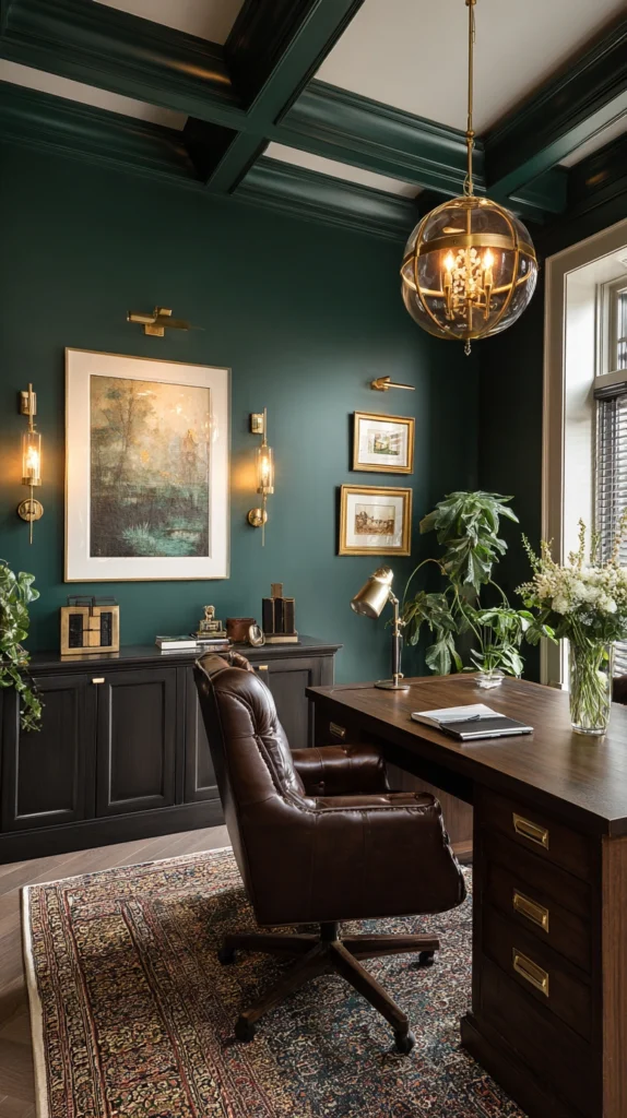 14 Moody Green Home Office Ideas for a Focused Feel 6 pl 5