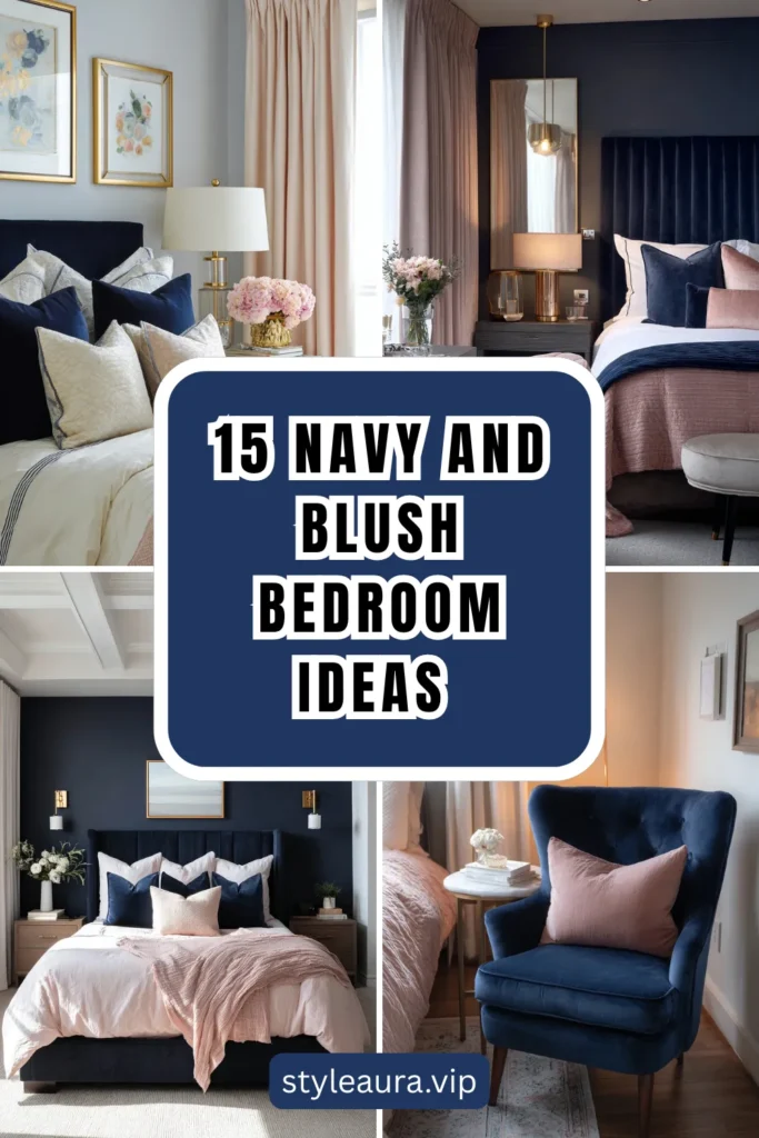 15 Navy and Blush Bedroom Ideas That Feel Straight Out of a Luxury Hotel 1 style 18