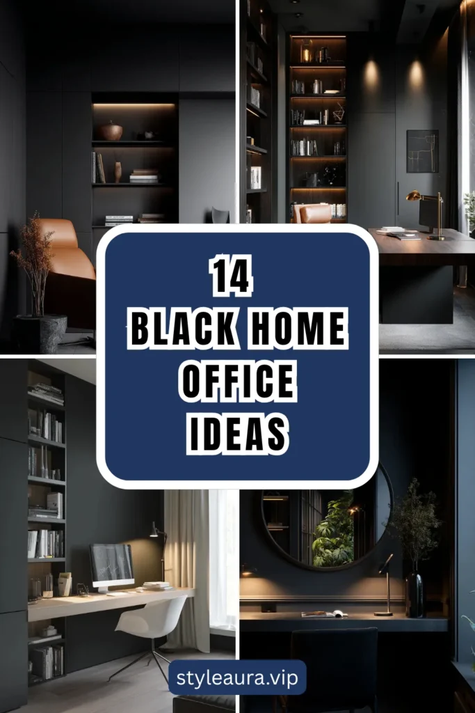 14 Black Home Office Ideas for a Sleek Professional Look 1 style 21