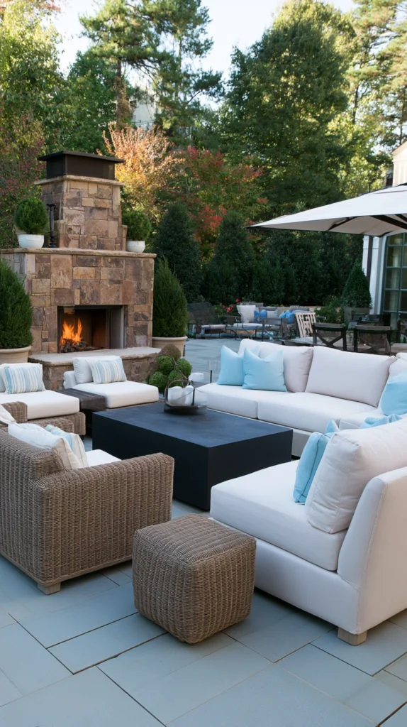 13 Outdoor Fireplace Seating Arrangement Ideas for Cozy Evenings 11 ws 10 1