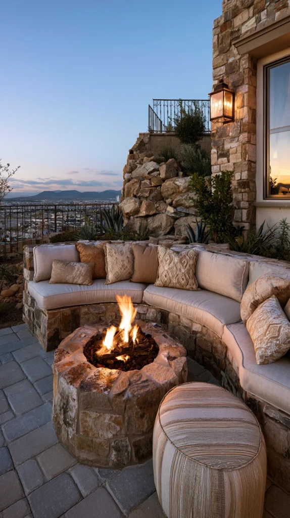 13 Outdoor Fireplace Seating Arrangement Ideas for Cozy Evenings 3 ws 2 1