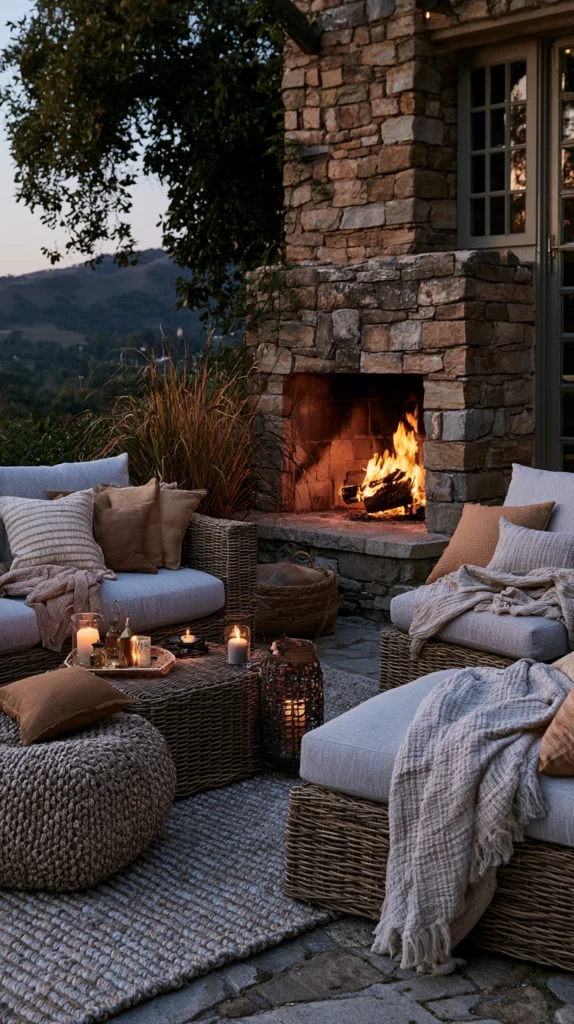 13 Outdoor Fireplace Seating Arrangement Ideas for Cozy Evenings 5 ws 4 1