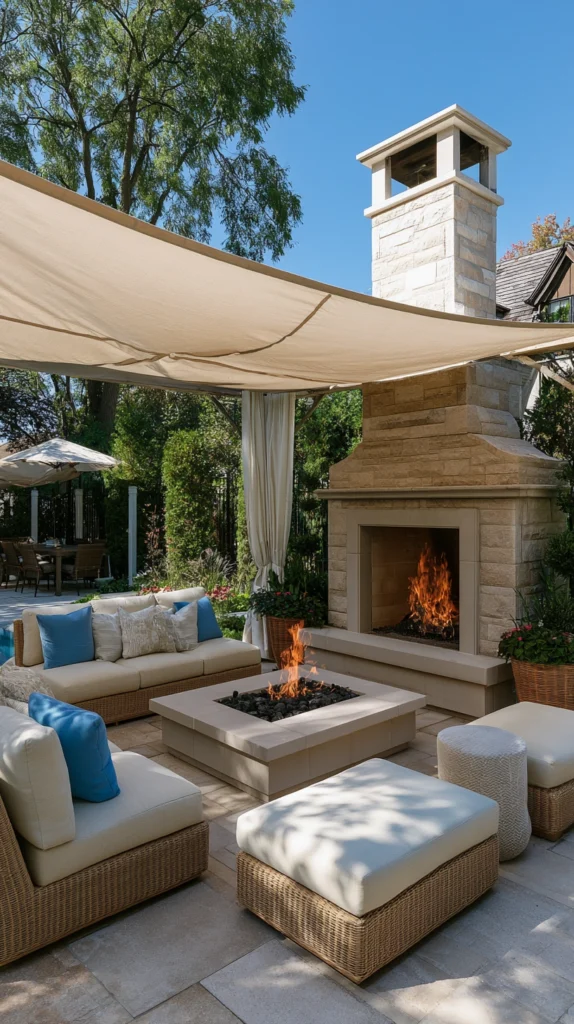 13 Outdoor Fireplace Seating Arrangement Ideas for Cozy Evenings 10 ws 9 1