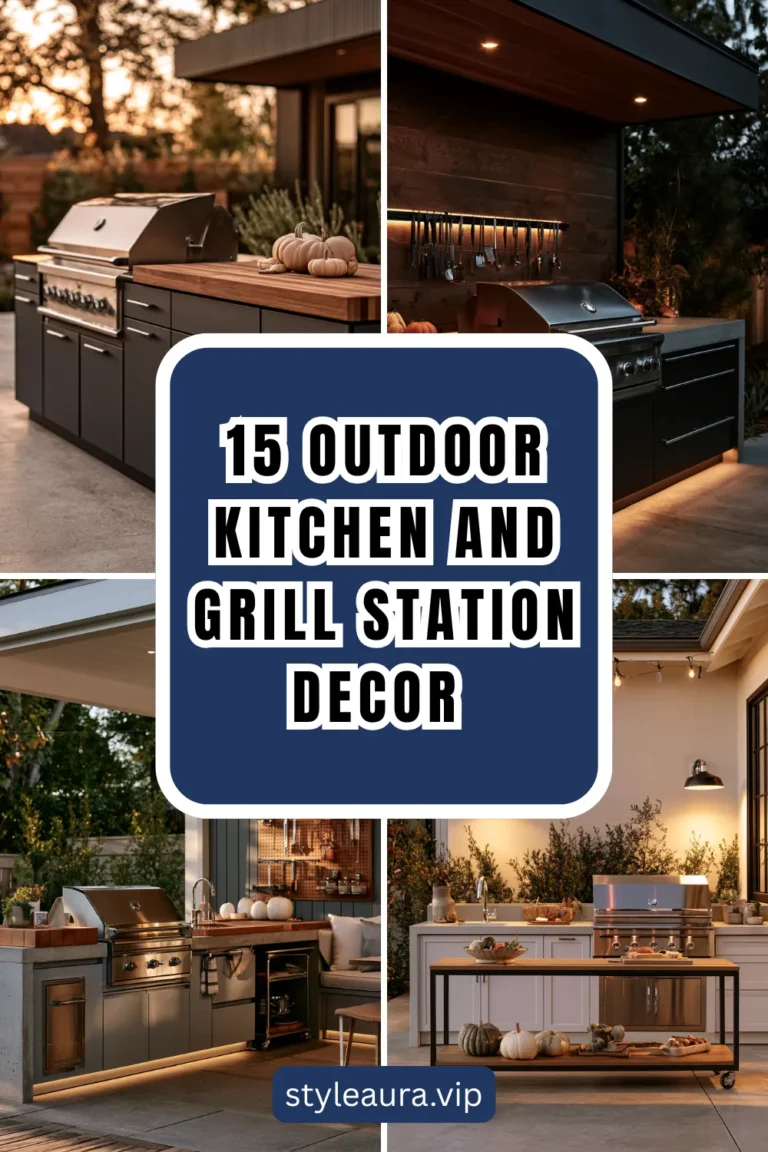 15 Fall Outdoor Kitchen and Grill Station Decor Ideas