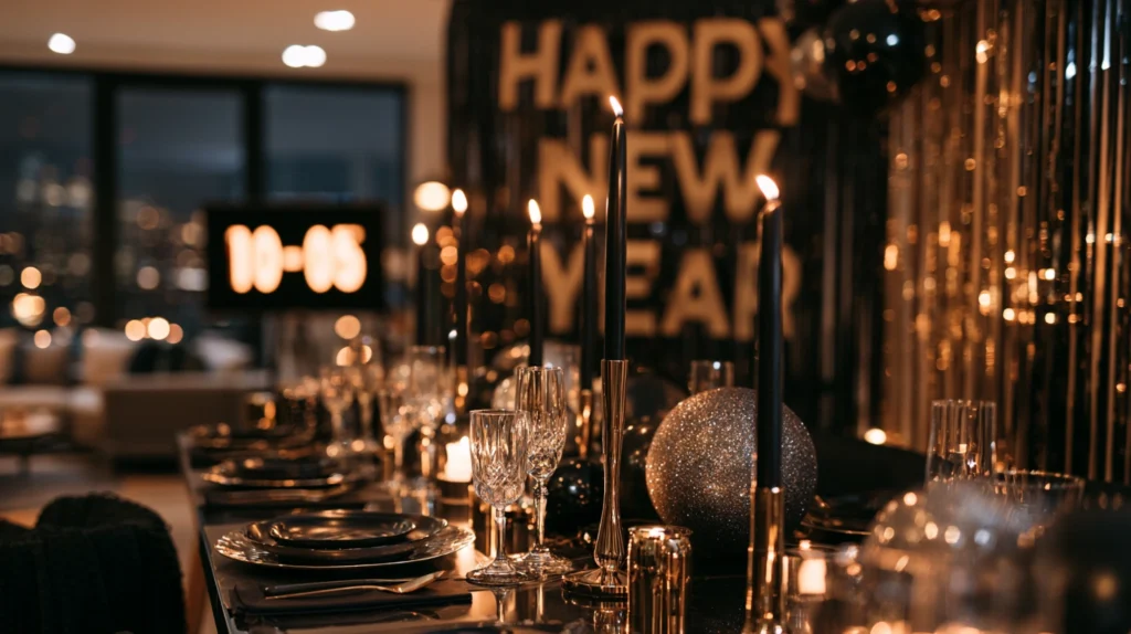 12 New Year's Eve Party Ideas for a Glamorous Countdown 1 zainy Feature Image A luxurious modern New Years Eve party se ba0e5e8f 0c3e 4d84 ae5e 14007e59bb7a 0