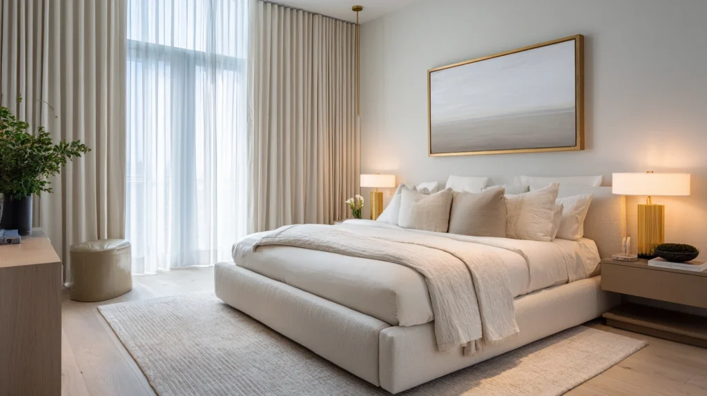 12 Quiet Luxury Bedroom Ideas for Understated Elegance 1 zainy Feature Image A serene quiet luxury bedroom with a warm 7eb99e80 6861 4be2 b1a8 b7d6deb3ee71 1