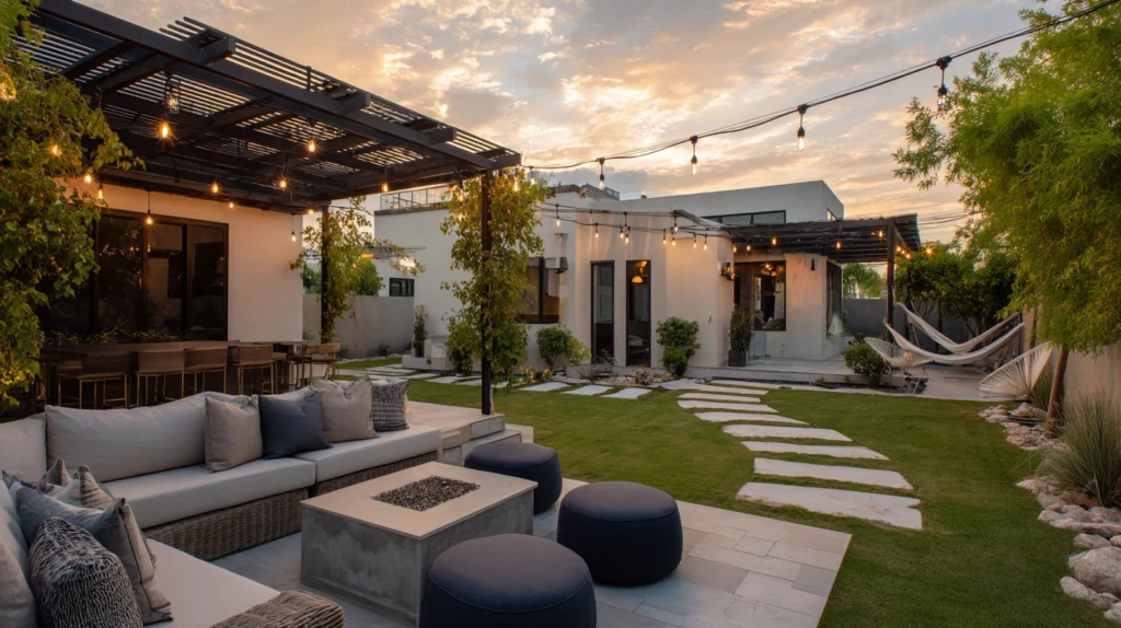 13 Backyard Paradise Ideas That Will Transform Your Space 1 zainy Feature Image A luxurious modern backyard paradise with d14e3f80 d8a0 4b33 8a9a 6f92f92b525d 1