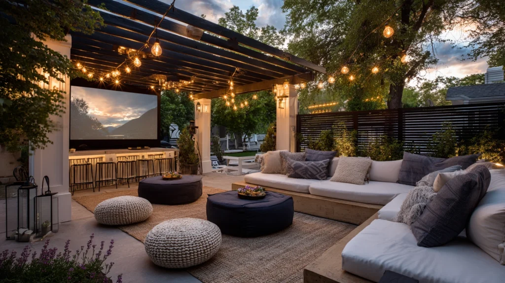 14 Genius Backyard Movie Party Ideas You Need to See 1 zainy Feature Image A luxurious modern backyard transformed i 5dbd7e1e 187c 43c6 9441 49c87f04d97a 2