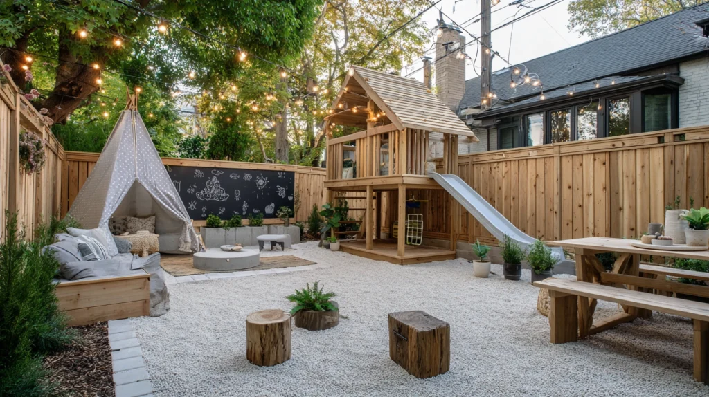 13 Stunning Kids Backyard Ideas You'll Love 1 zainy Feature Image A spacious modern family backyard divided 5e0d8397 6cd1 4924 ac1d f74a6a865eb8 2