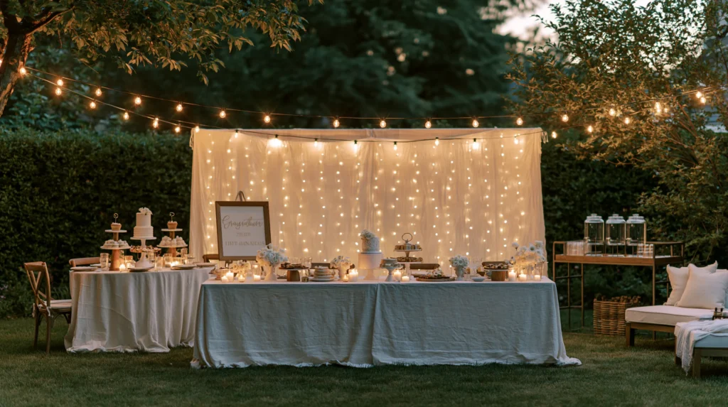 7 Budget Graduation Party Ideas That Look Expensive 1 zainy Feature Image A stylish backyard graduation party with 288e95c1 de3d 4102 9600 65816e686192 0
